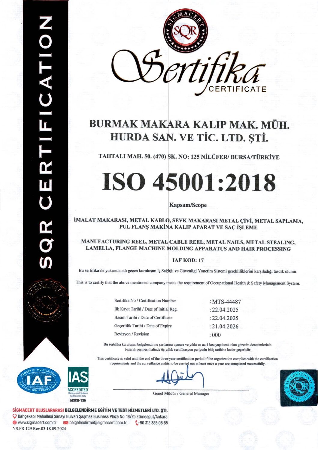 ISO 45001:2018
